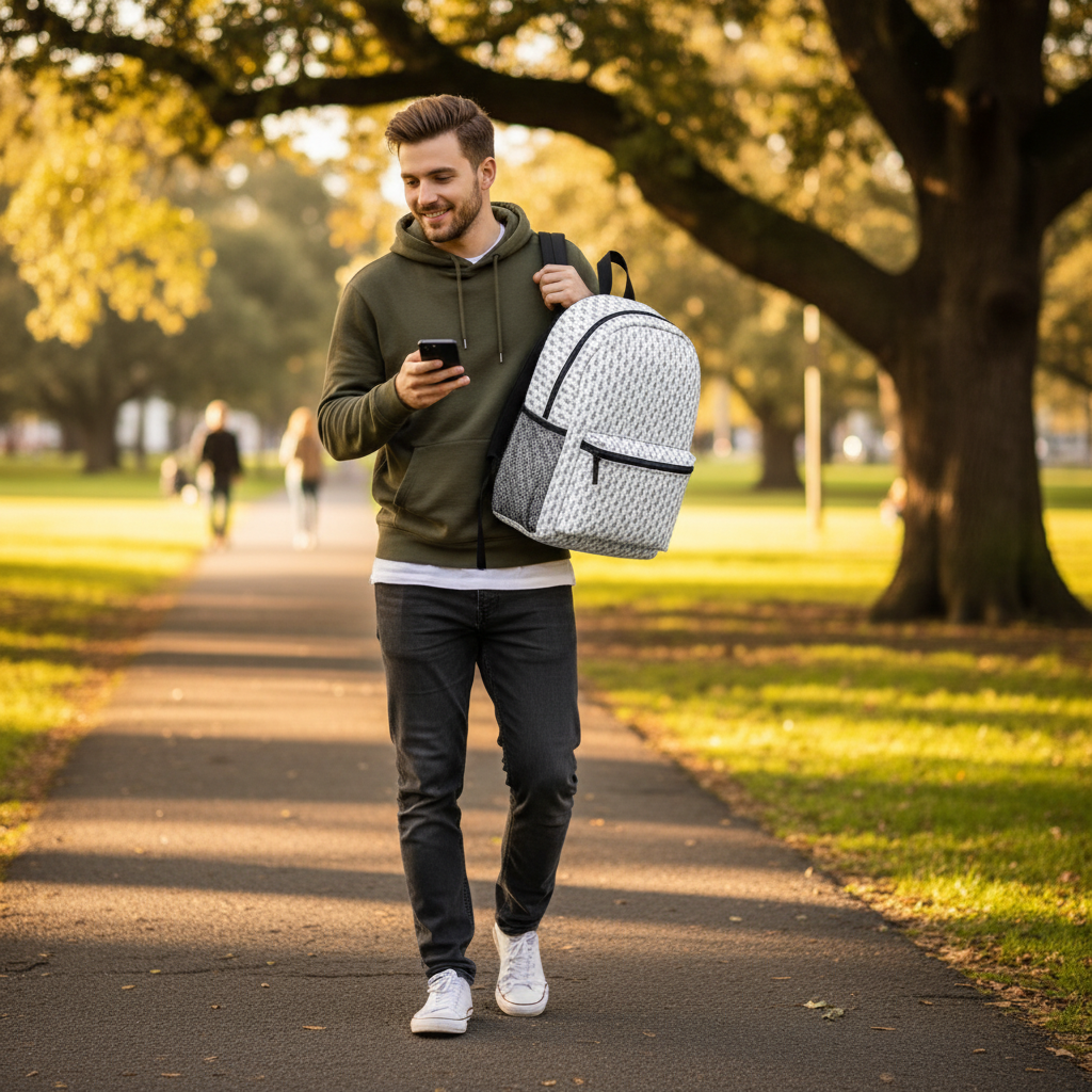 Diamond in the Rough-White Sketch Backpack