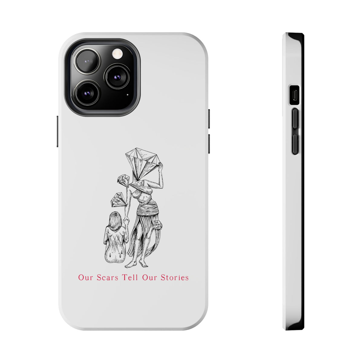 Diamond in the Rough( B&W) Sketch Tough Phone Cases