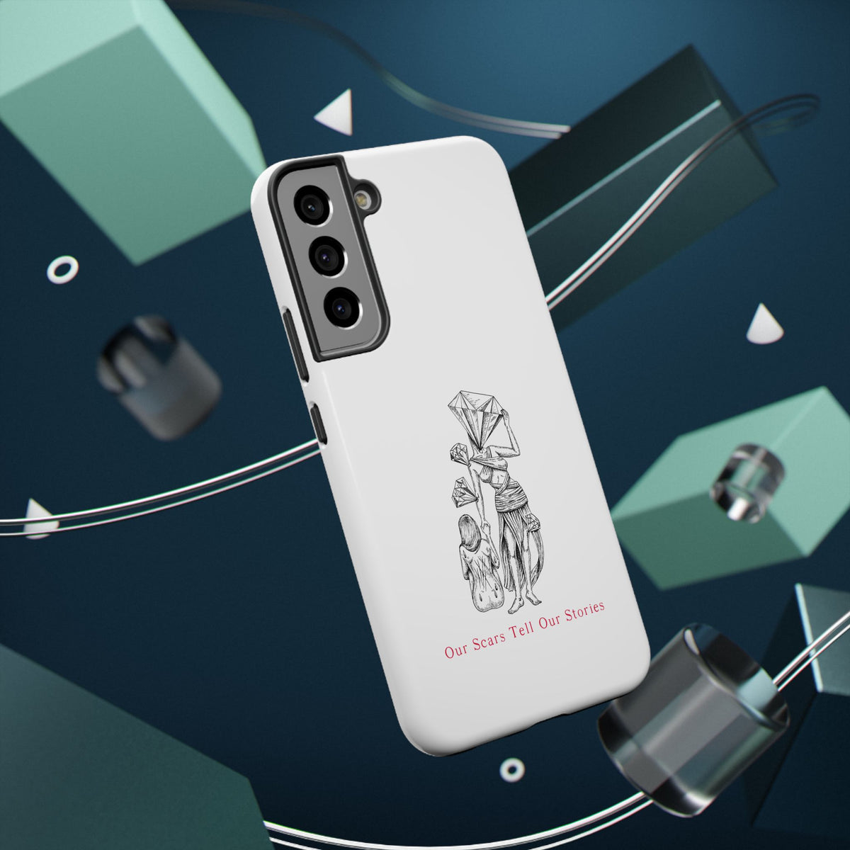 Diamond in the Rough (B&W) Impact-Resistant Cases