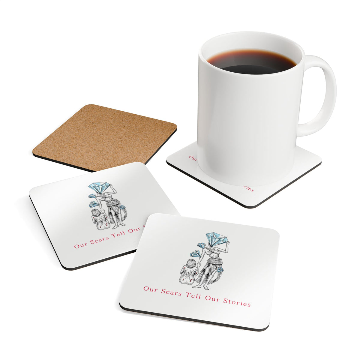 Diamond in the Rough-B&B Sketch Coaster Set