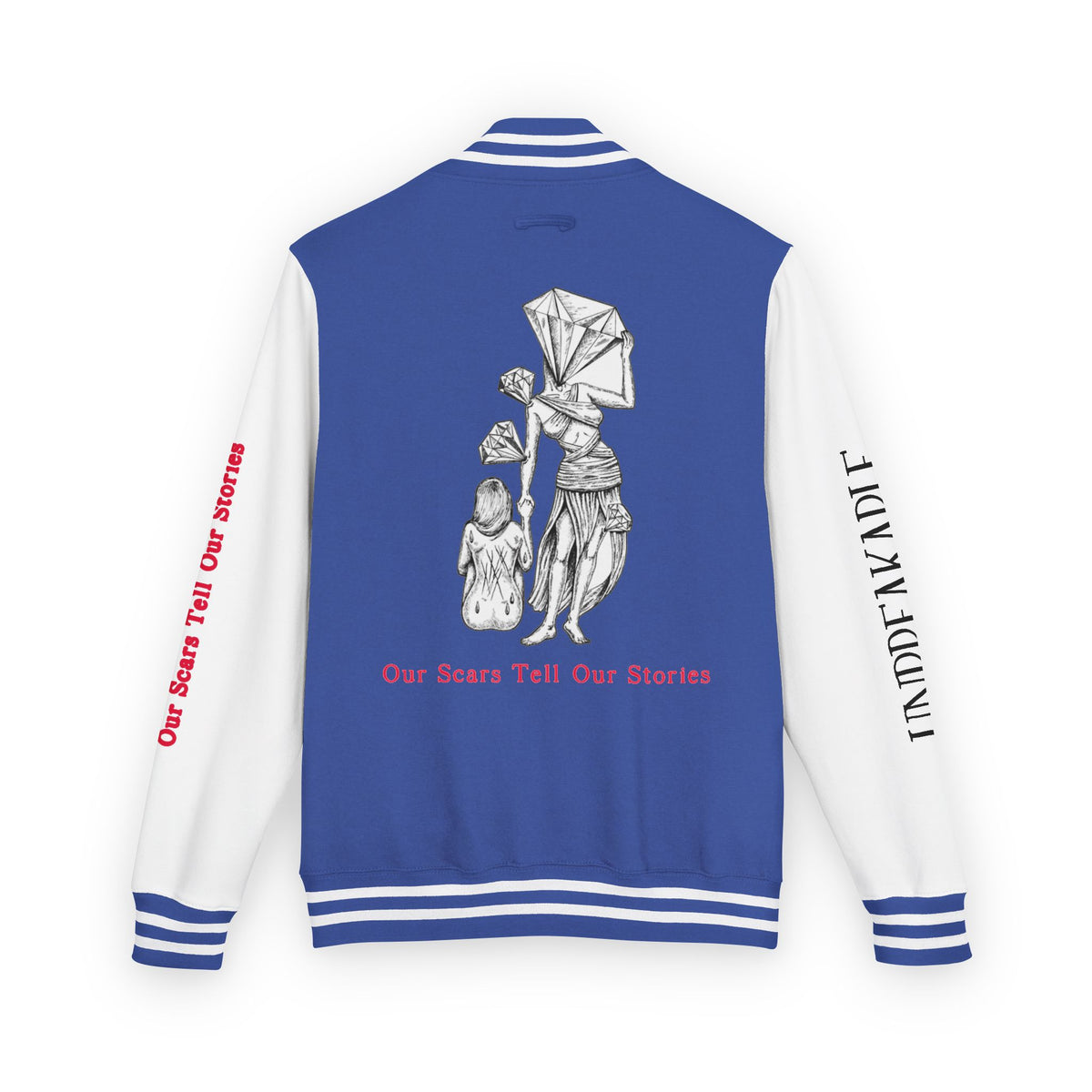 Diamond in the Rough-B&W Sketch Unisex Heavyweight Letterman Jacket