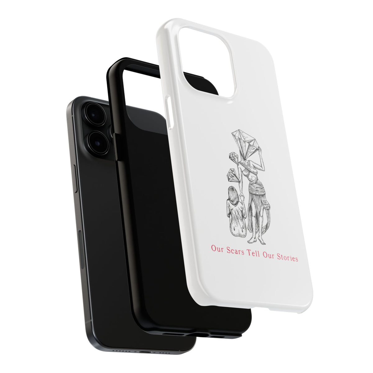 Diamond in the Rough( B&W) Sketch Tough Phone Cases