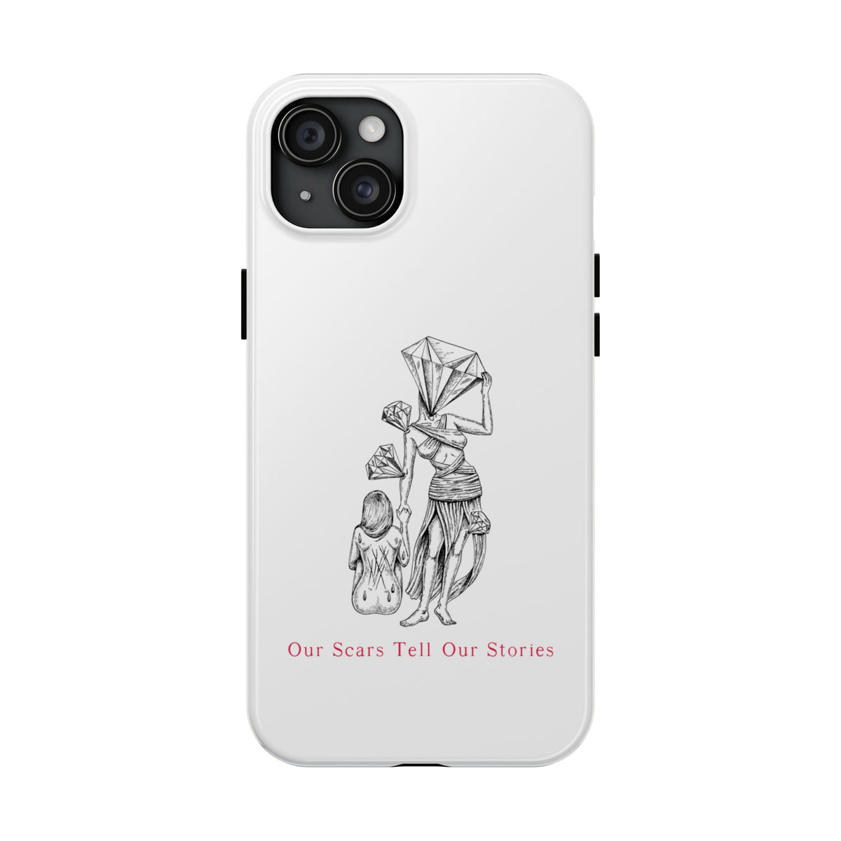 Diamond in the Rough( B&W) Sketch Tough Phone Cases