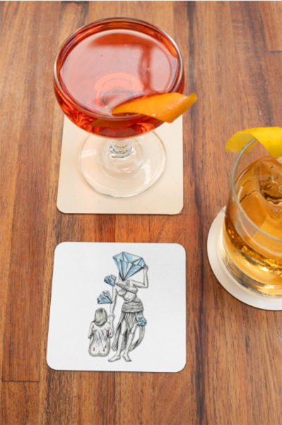 Diamond in the Rough-B&B Sketch Coaster Set