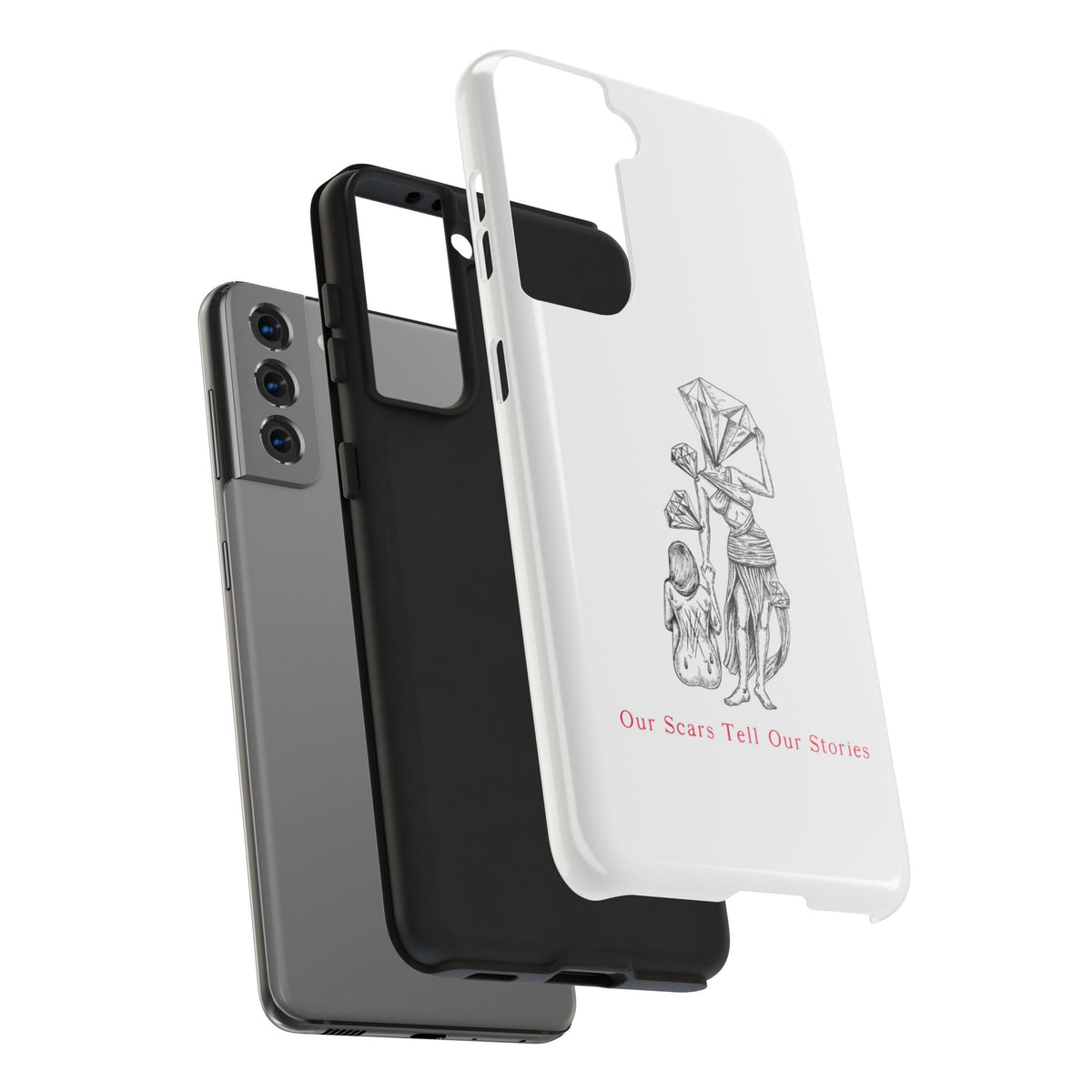 Diamond in the Rough( B&W) Sketch Tough Phone Cases