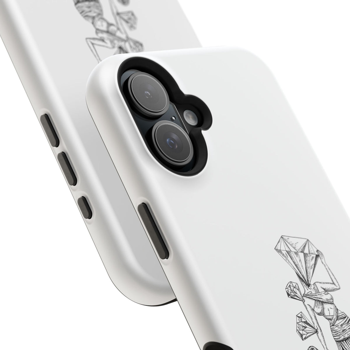 Diamond in the Rough (B&W) Impact-Resistant Cases