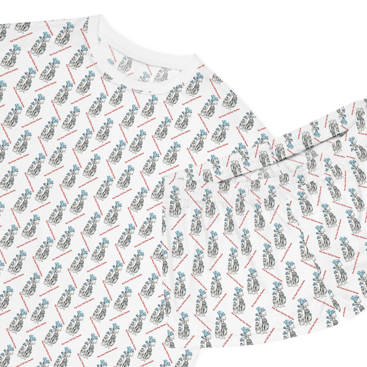 Diamond in the Rough-White Women's Pajama Short Set
