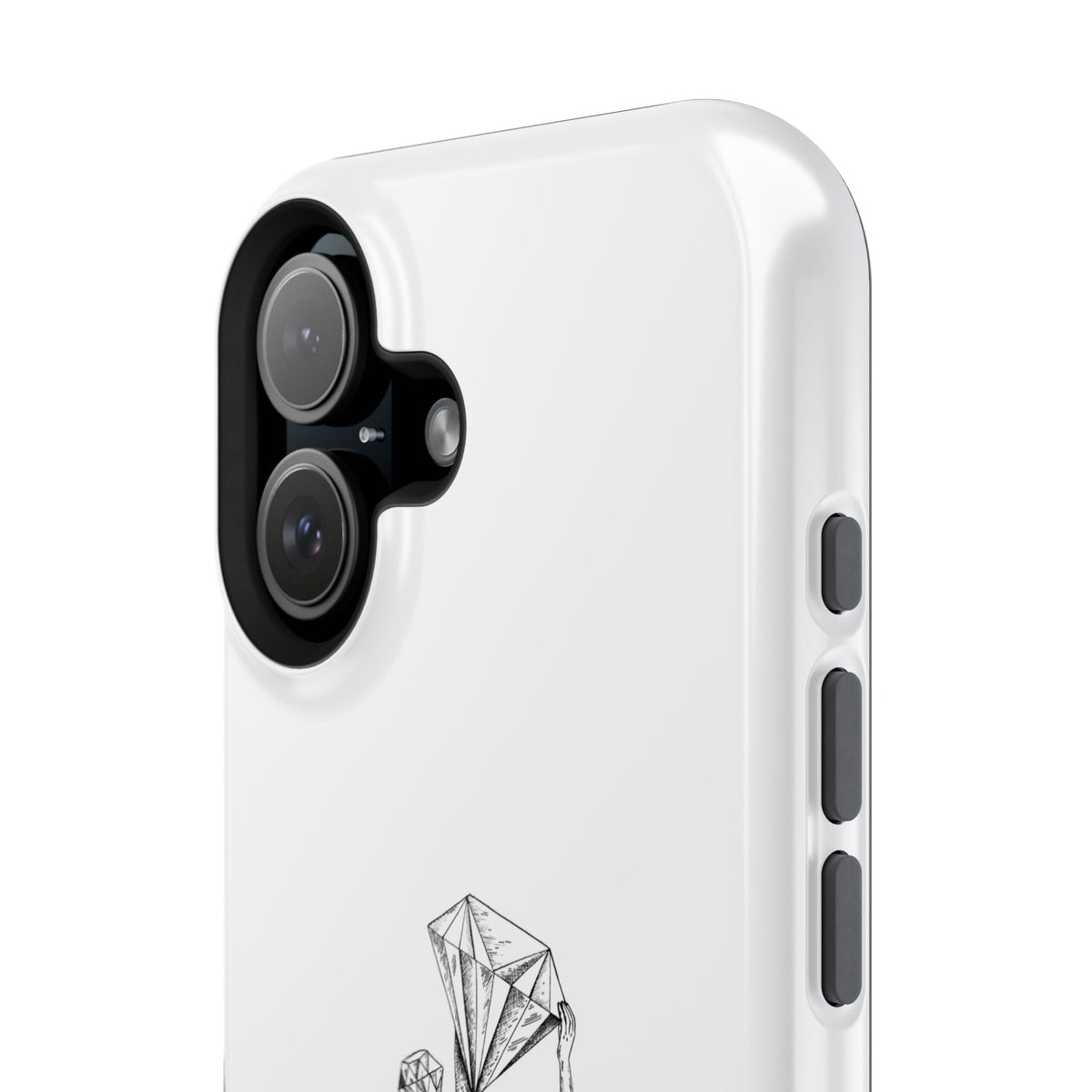 Diamond in the Rough (B&W) Impact-Resistant Cases