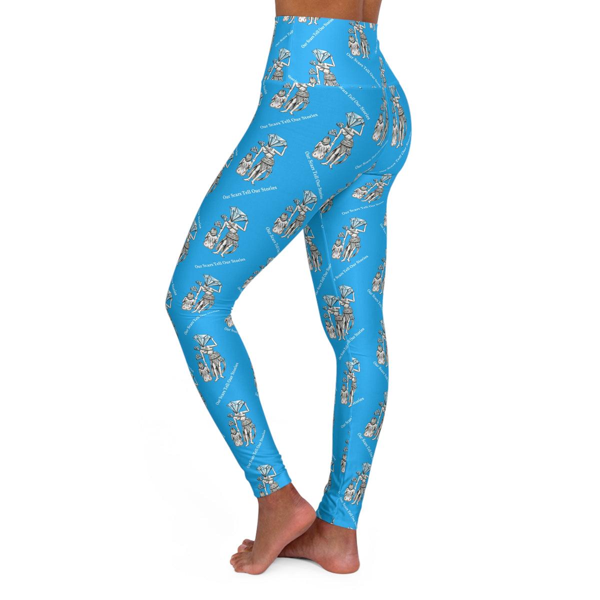 Diamond in the Rough-Blue Women's High Waisted Yoga Pants