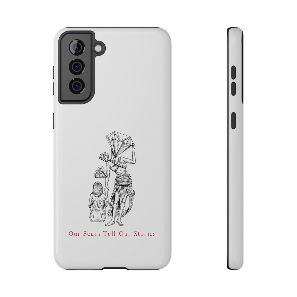 Diamond in the Rough (B&W) Impact-Resistant Cases