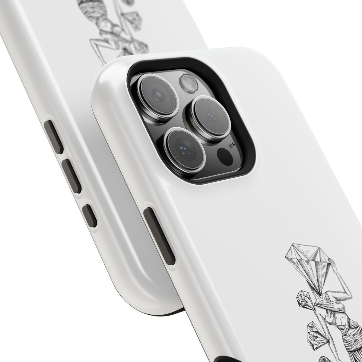 Diamond in the Rough (B&W) Impact-Resistant Cases