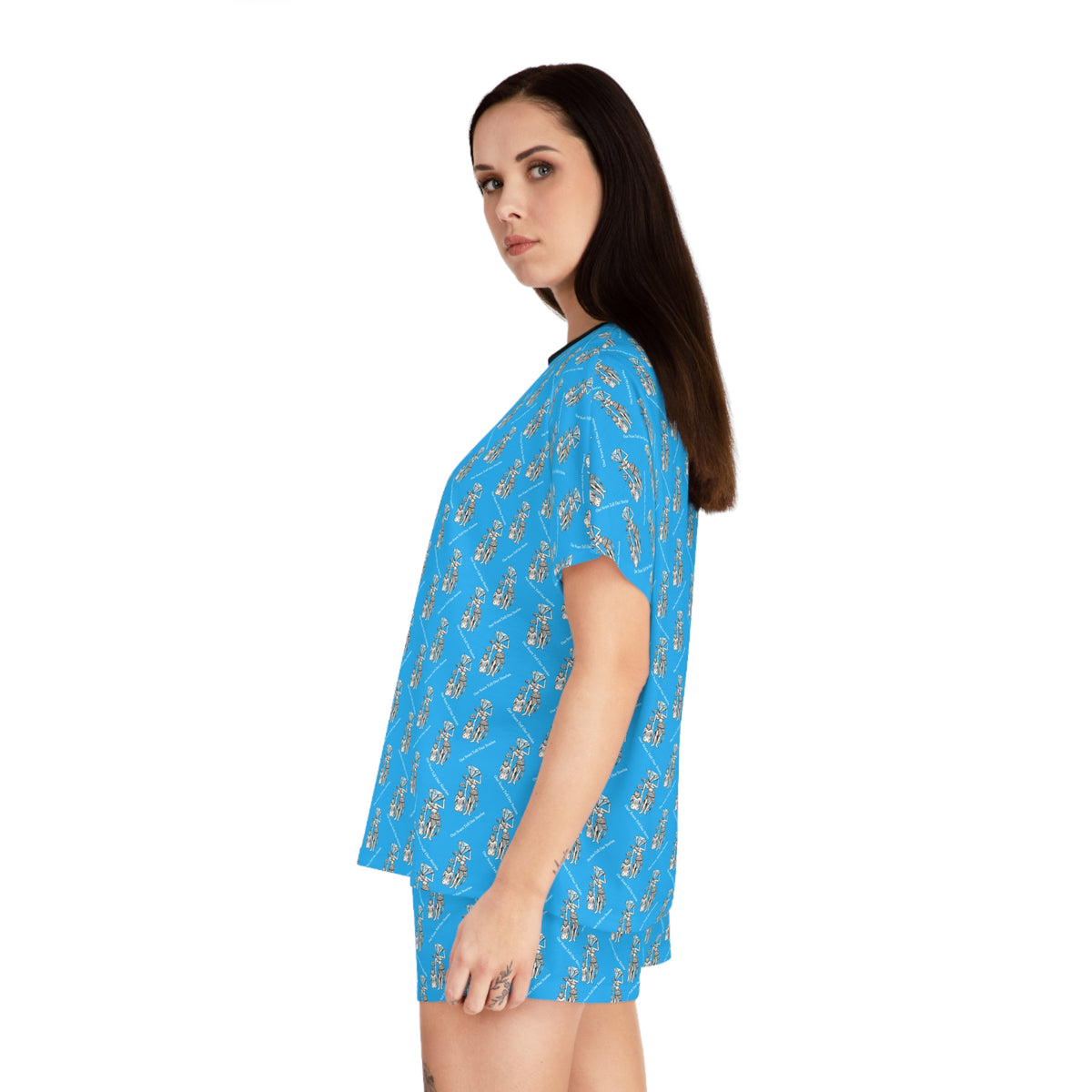 Diamond in the Rough-Blue Women's Pajama Short Set