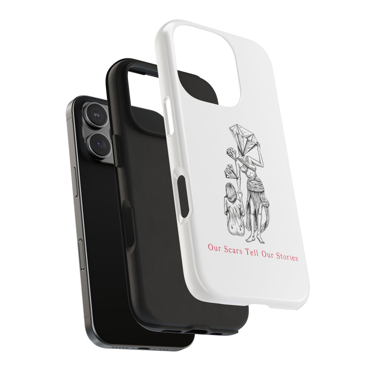 Diamond in the Rough( B&W) Sketch Tough Phone Cases