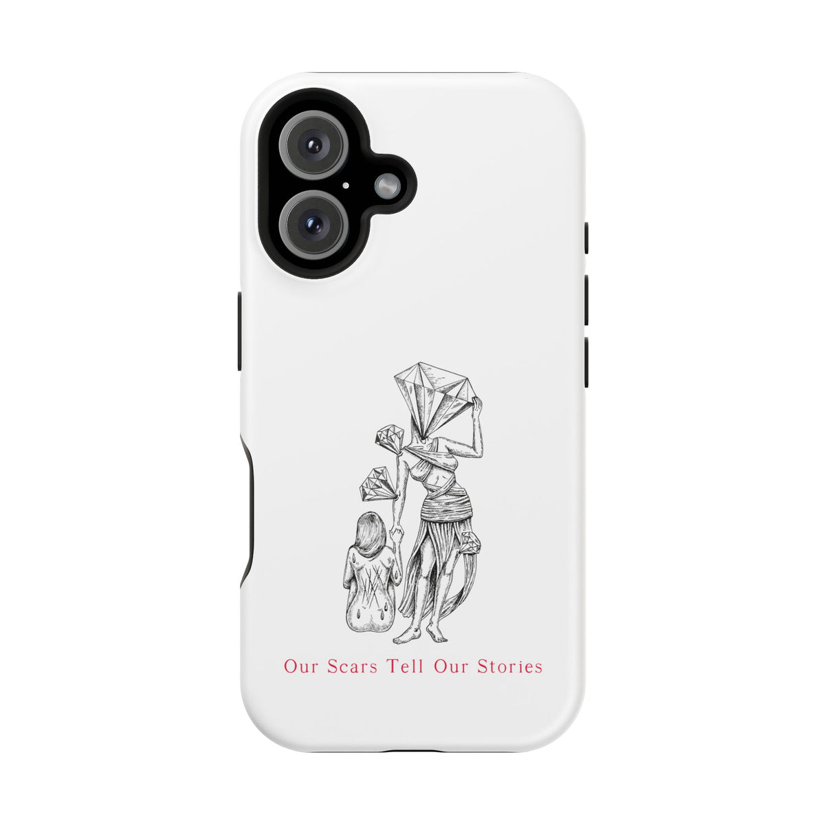 Diamond in the Rough (B&W) Impact-Resistant Cases