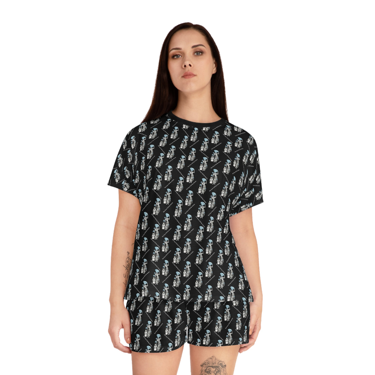 Diamond in the Rough-Black Women's Pajama Short Set