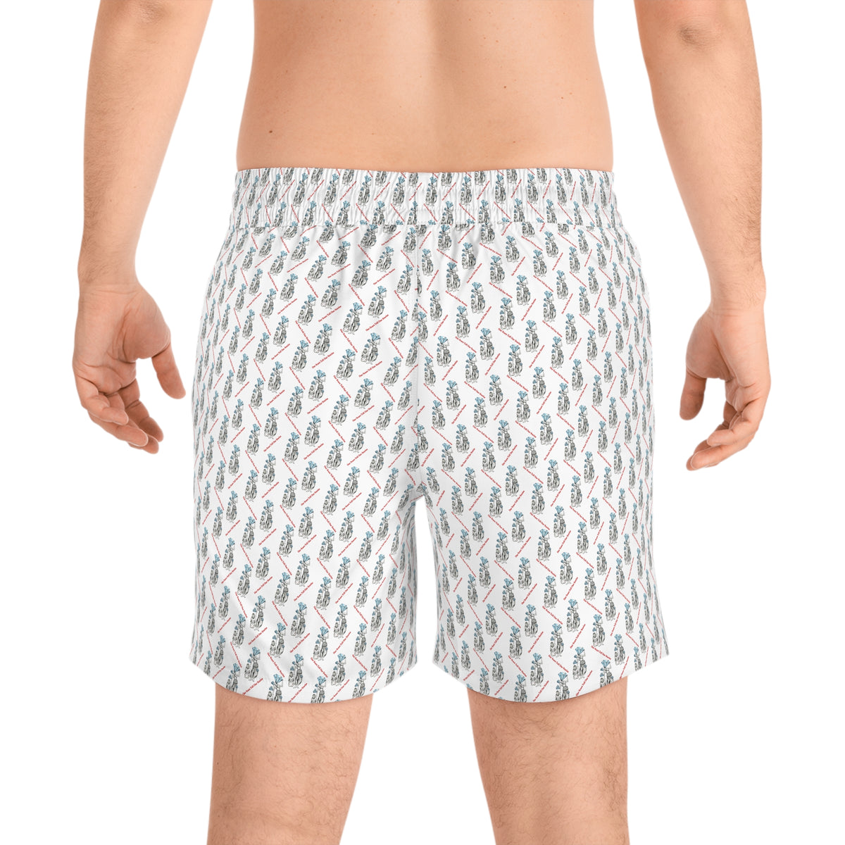 Diamond in the Rough- White Men's Mid-Length Swim Shorts