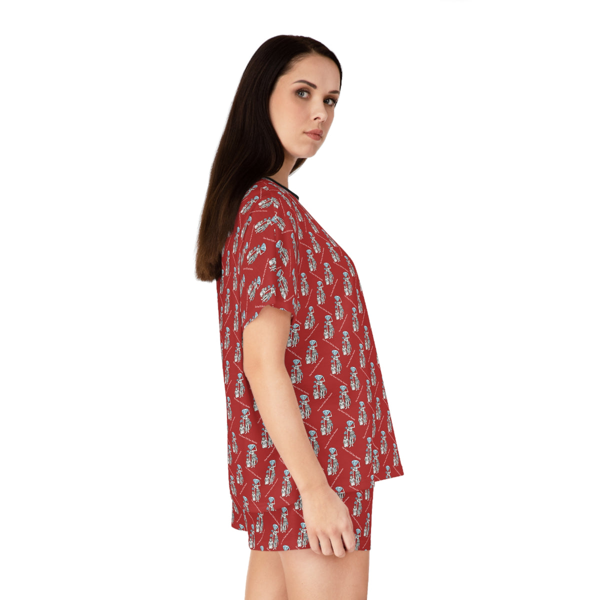 Diamond in the Rough-Red Women's Pajama Short Set