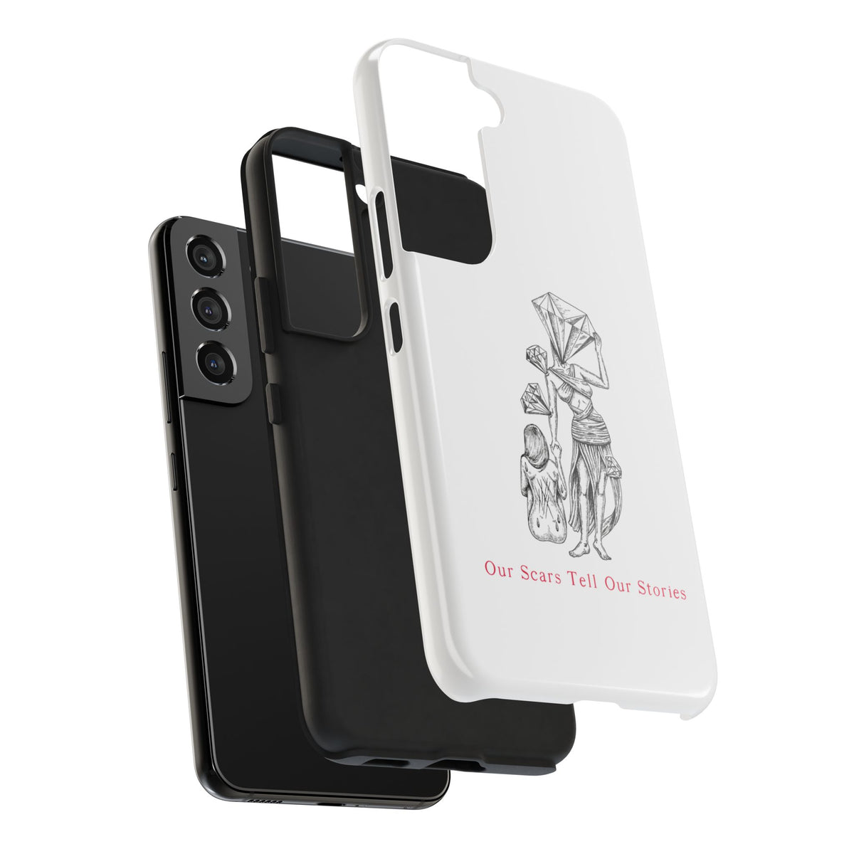 Diamond in the Rough( B&W) Sketch Tough Phone Cases