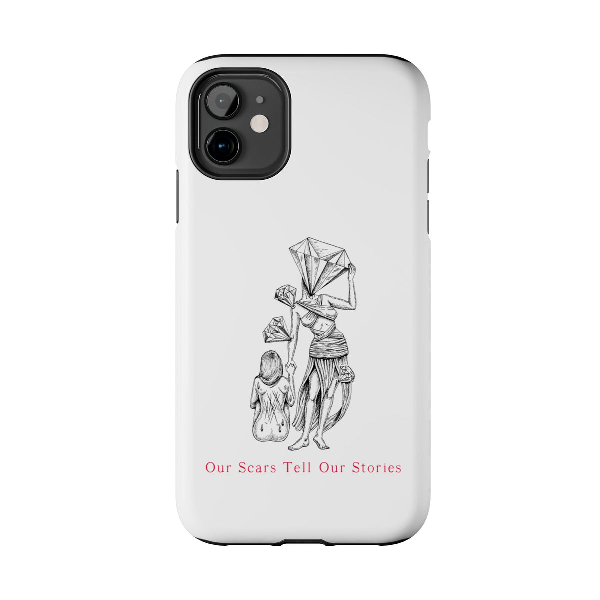 Diamond in the Rough( B&W) Sketch Tough Phone Cases