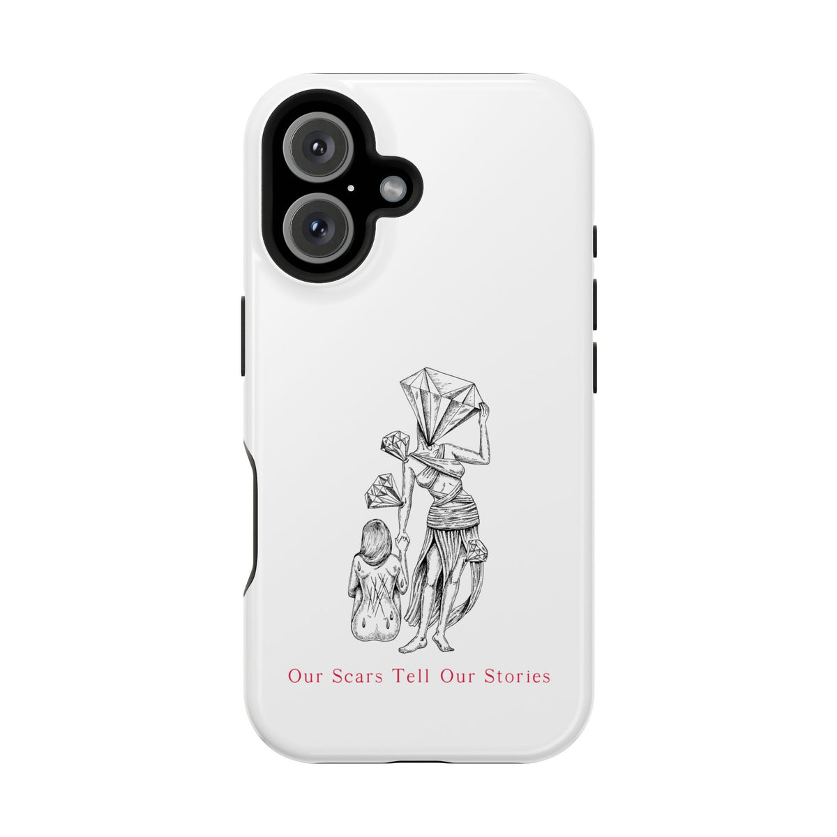 Diamond in the Rough (B&W) Impact-Resistant Cases
