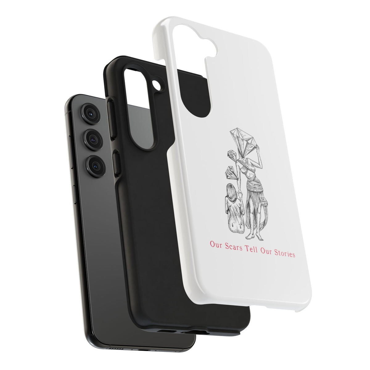 Diamond in the Rough( B&W) Sketch Tough Phone Cases