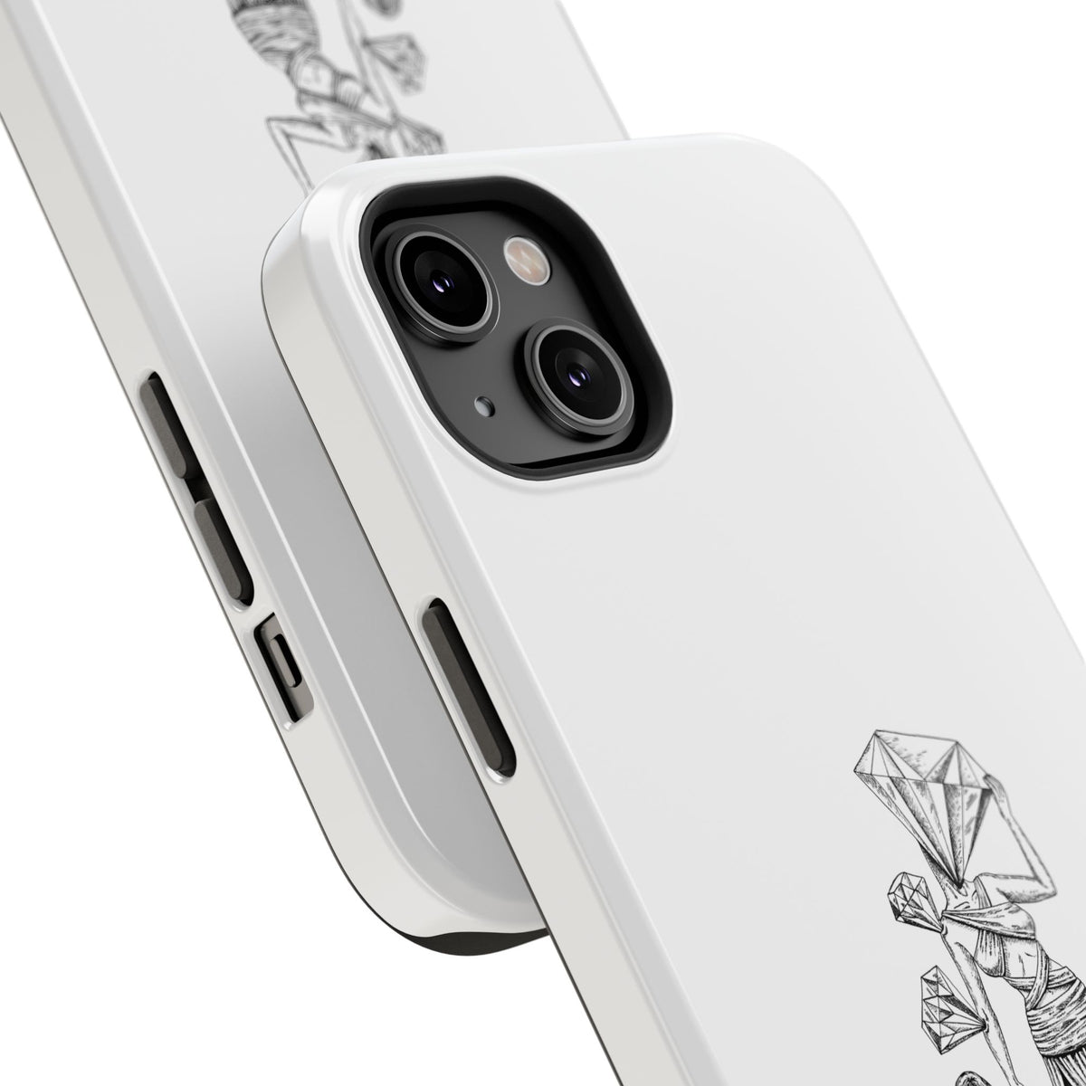 Diamond in the Rough (B&W) Impact-Resistant Cases