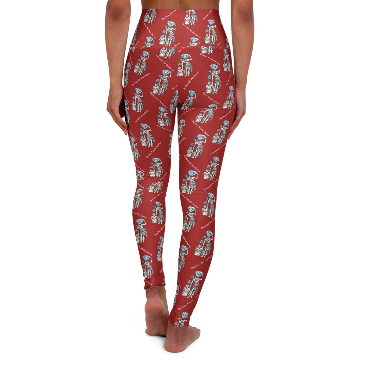 Diamond in the Rough-Red Women's High Waisted Yoga Pants