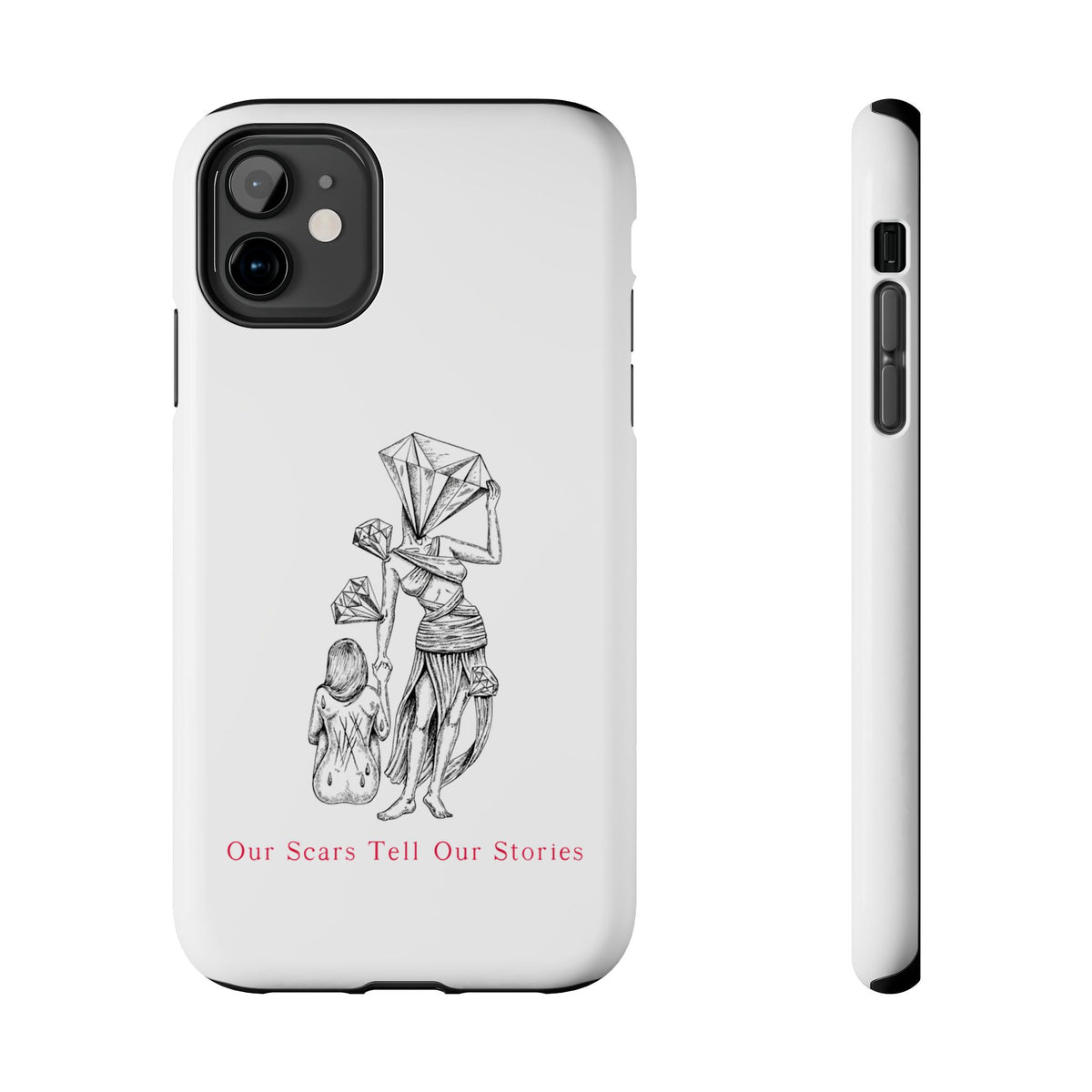 Diamond in the Rough( B&W) Sketch Tough Phone Cases