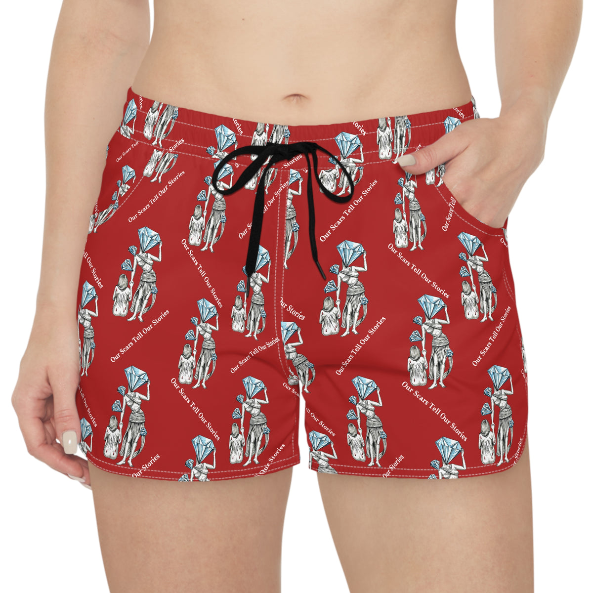 Diamond in the Rough-Red Women's Casual Shorts