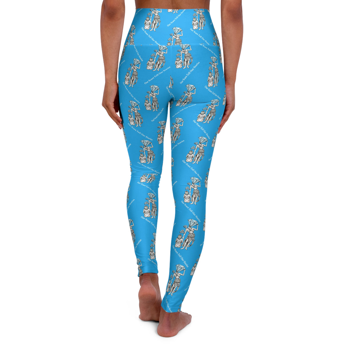Diamond in the Rough-Blue Women's High Waisted Yoga Pants