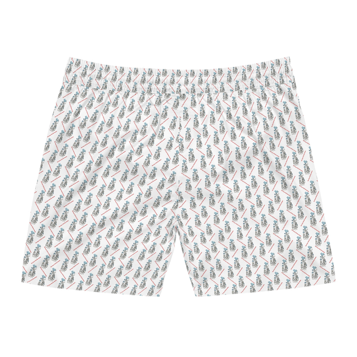 Diamond in the Rough- White Men's Mid-Length Swim Shorts