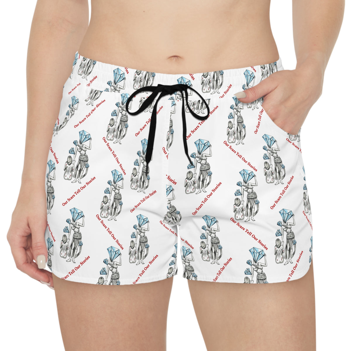 Diamond in the Rough- White women's Casual Short's