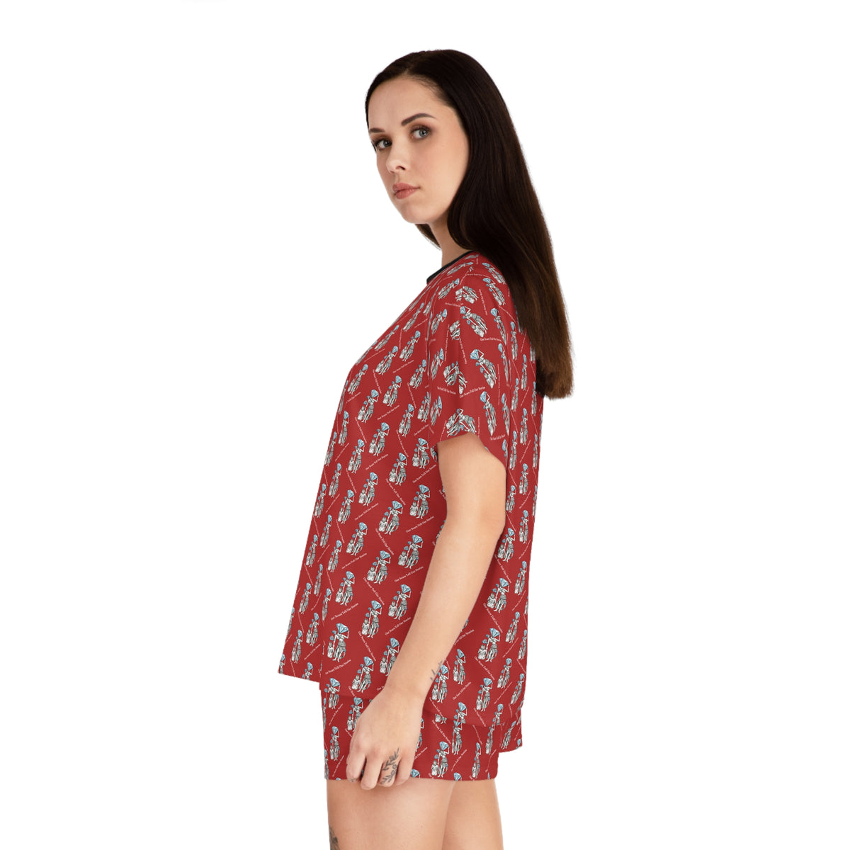 Diamond in the Rough-Red Women's Pajama Short Set