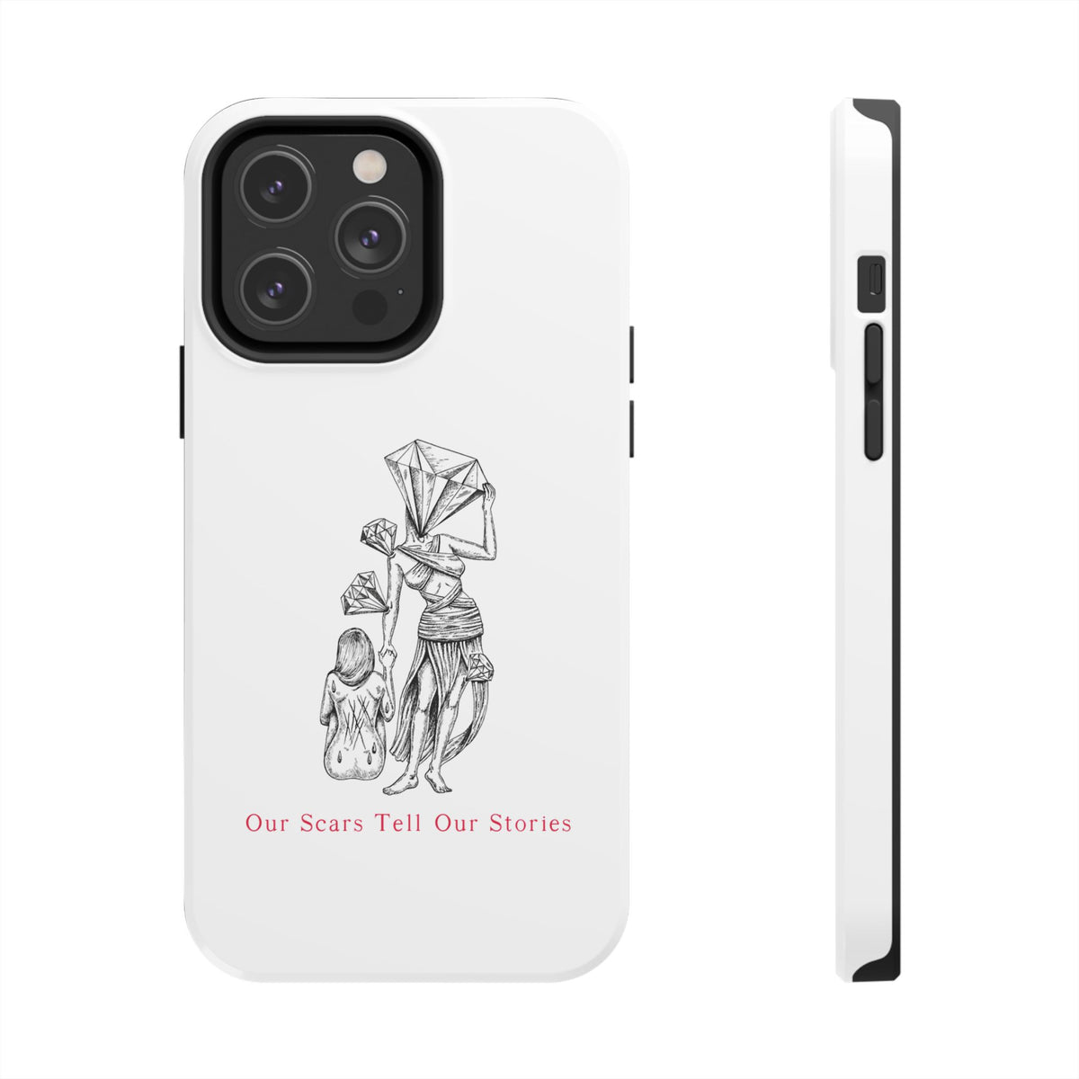 Diamond in the Rough( B&W) Sketch Tough Phone Cases