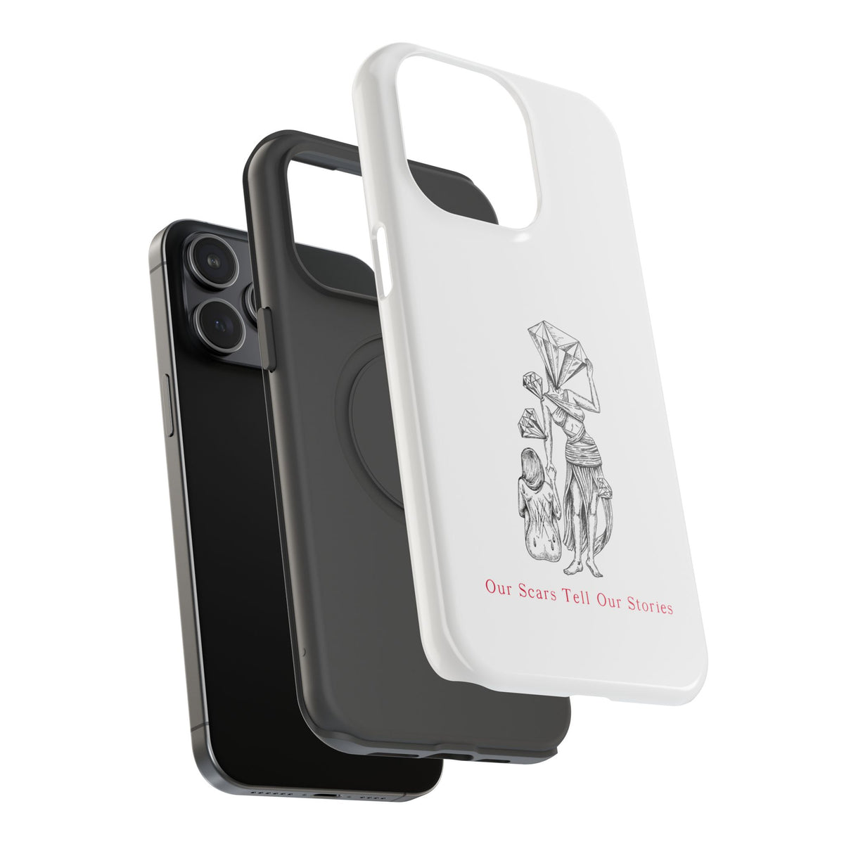 Diamond in the Rough (B&W) Impact-Resistant Cases