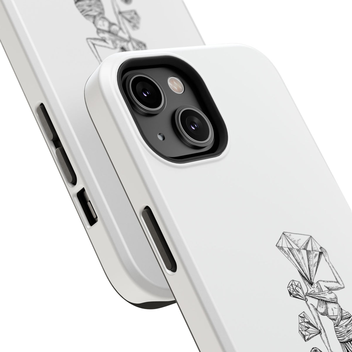 Diamond in the Rough (B&W) Impact-Resistant Cases