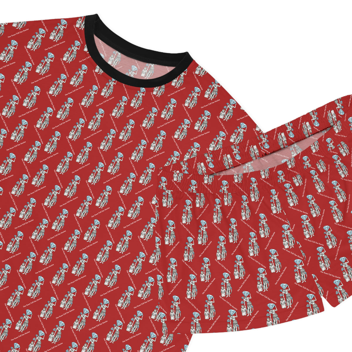 Diamond in the Rough-Red Women's Pajama Short Set