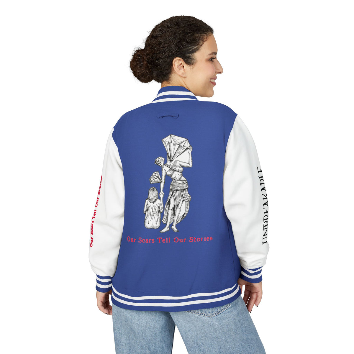 Diamond in the Rough-B&W Sketch Unisex Heavyweight Letterman Jacket