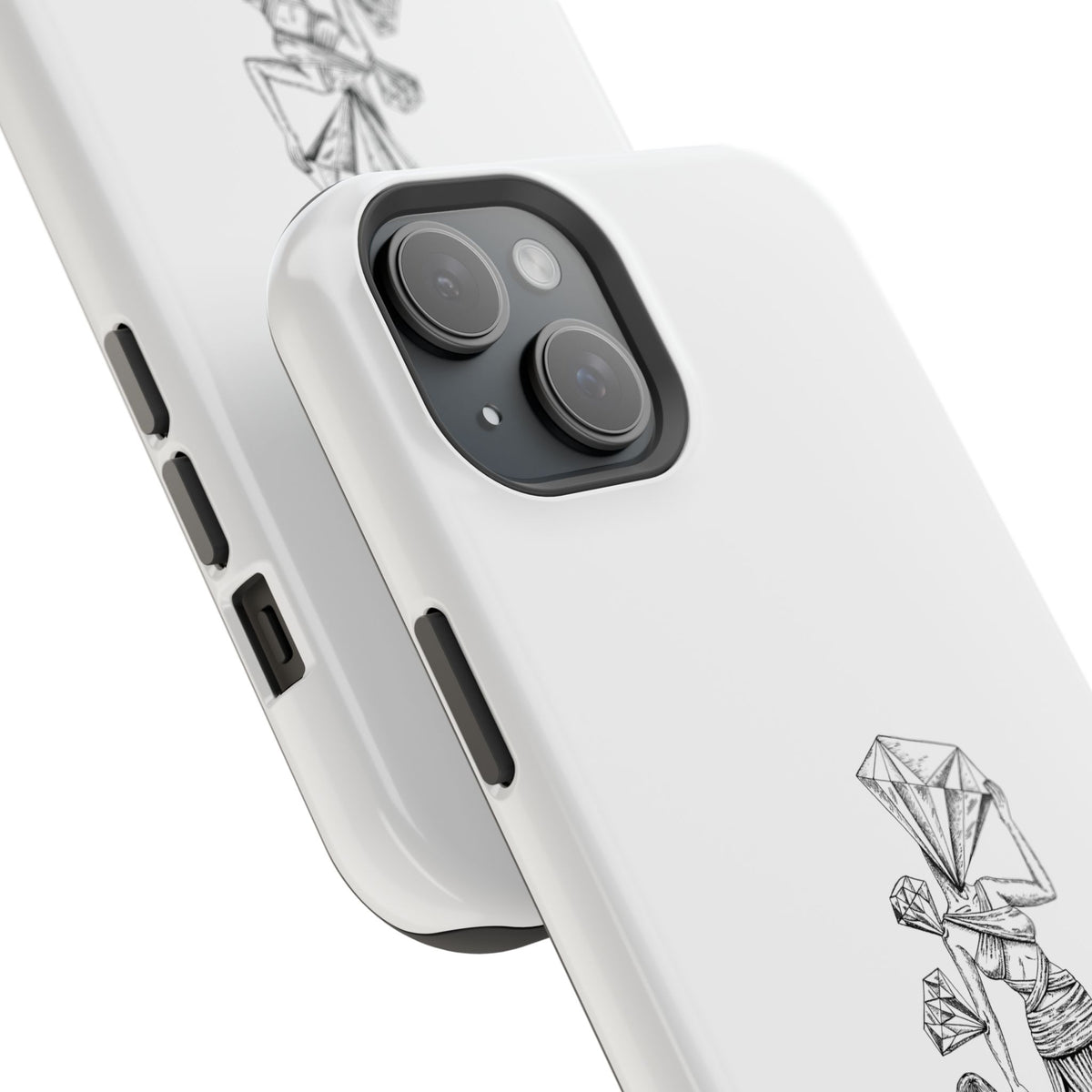Diamond in the Rough (B&W) Impact-Resistant Cases