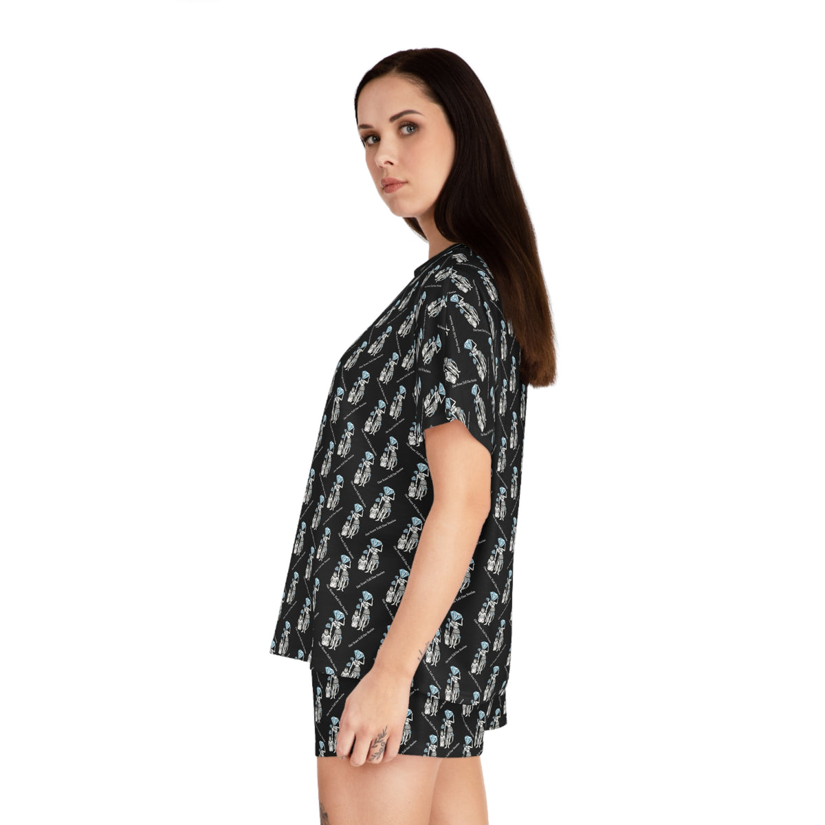Diamond in the Rough-Black Women's Pajama Short Set