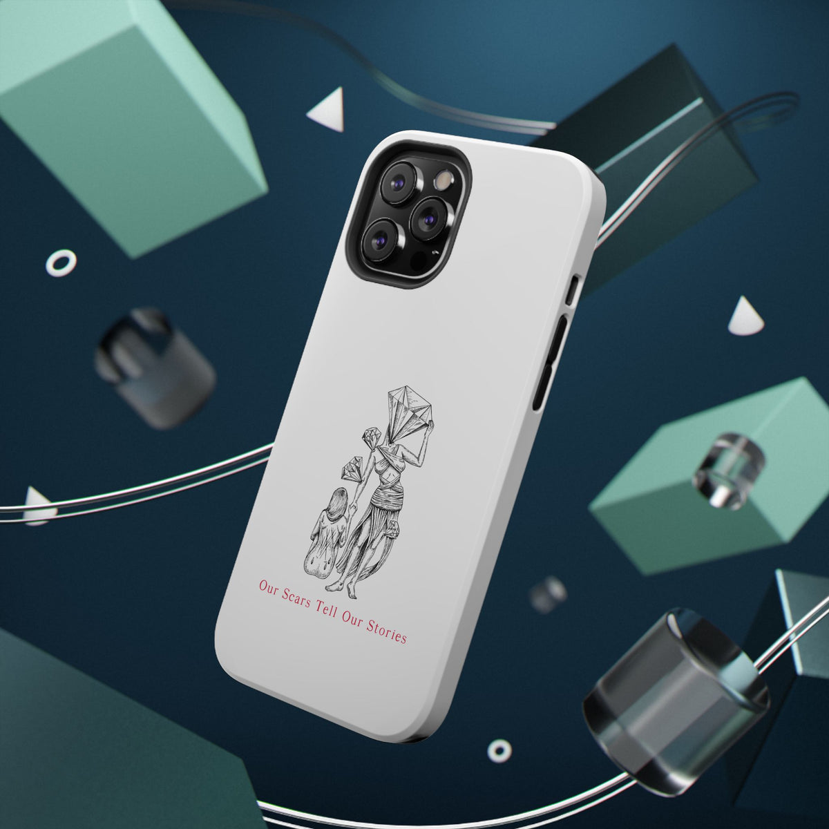 Diamond in the Rough (B&W) Impact-Resistant Cases