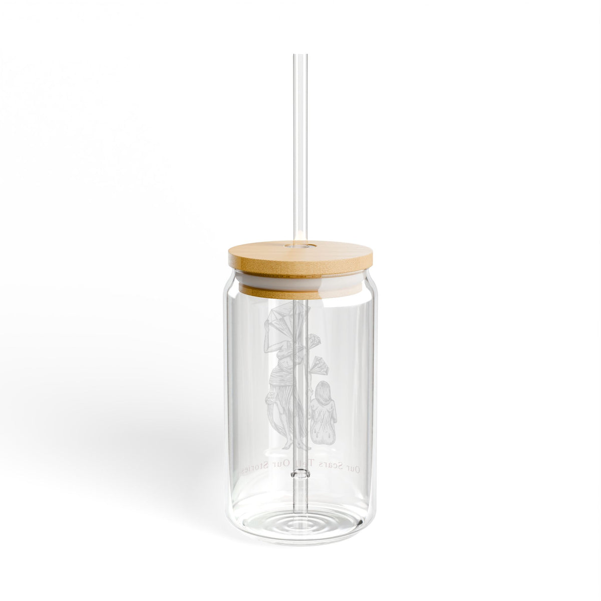 Diamond in the Rough-B&W Sketch Sipper Glass, 16oz