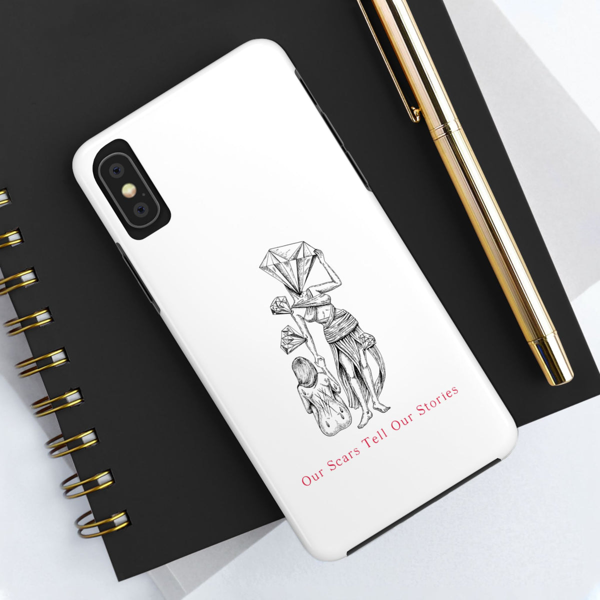Diamond in the Rough( B&W) Sketch Tough Phone Cases