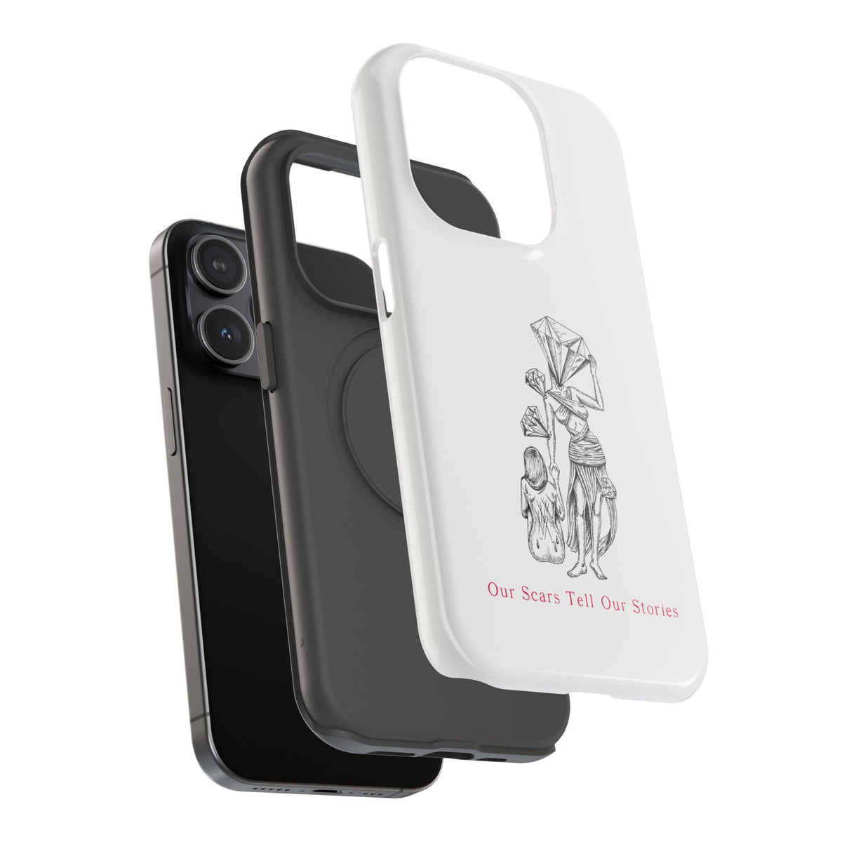 Diamond in the Rough (B&W) Impact-Resistant Cases