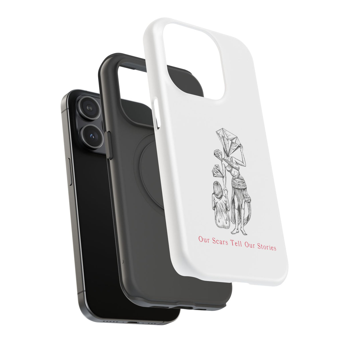 Diamond in the Rough (B&W) Impact-Resistant Cases