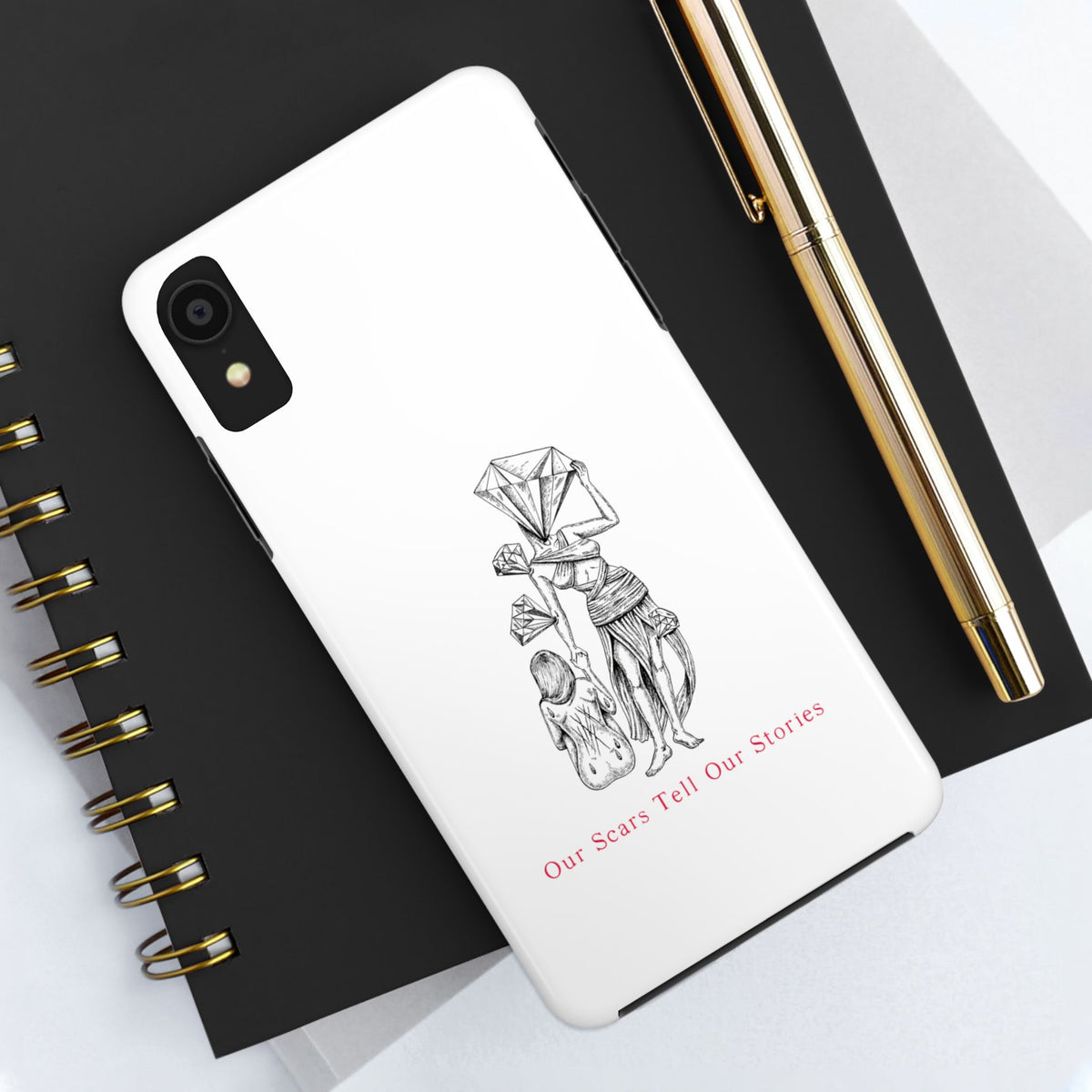 Diamond in the Rough( B&W) Sketch Tough Phone Cases