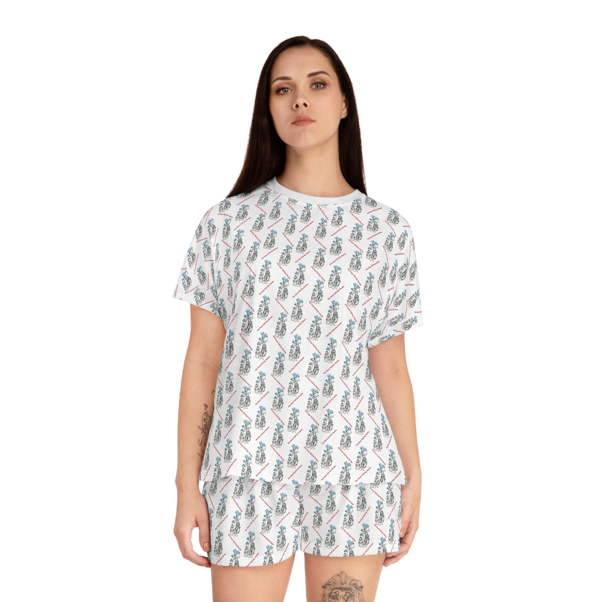 Diamond in the Rough-White Women's Pajama Short Set
