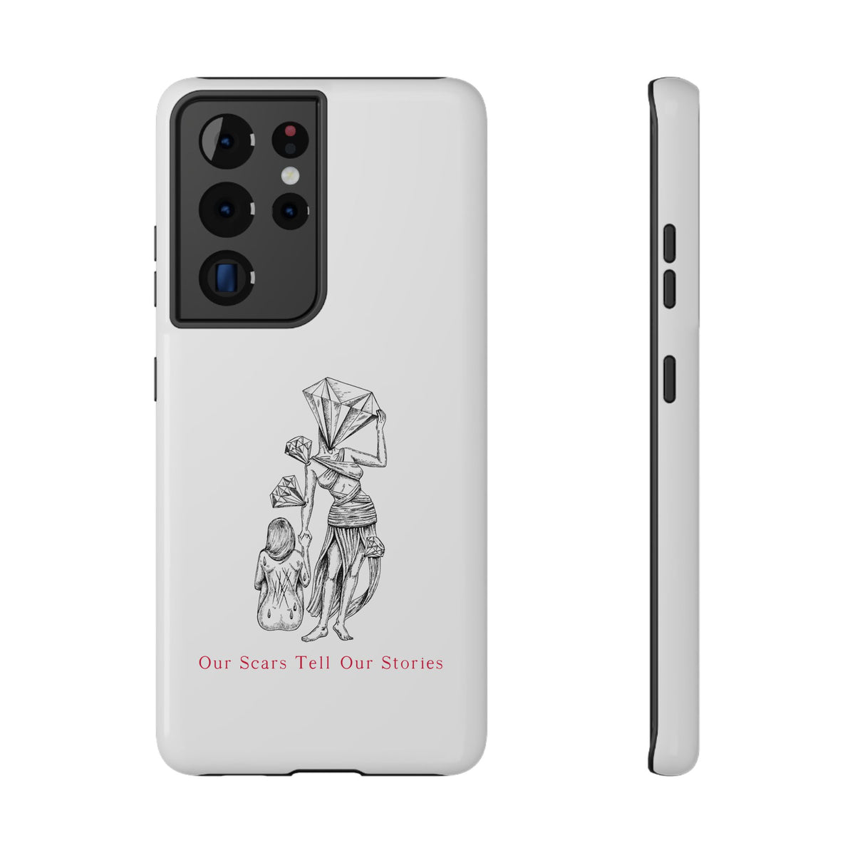 Diamond in the Rough (B&W) Impact-Resistant Cases