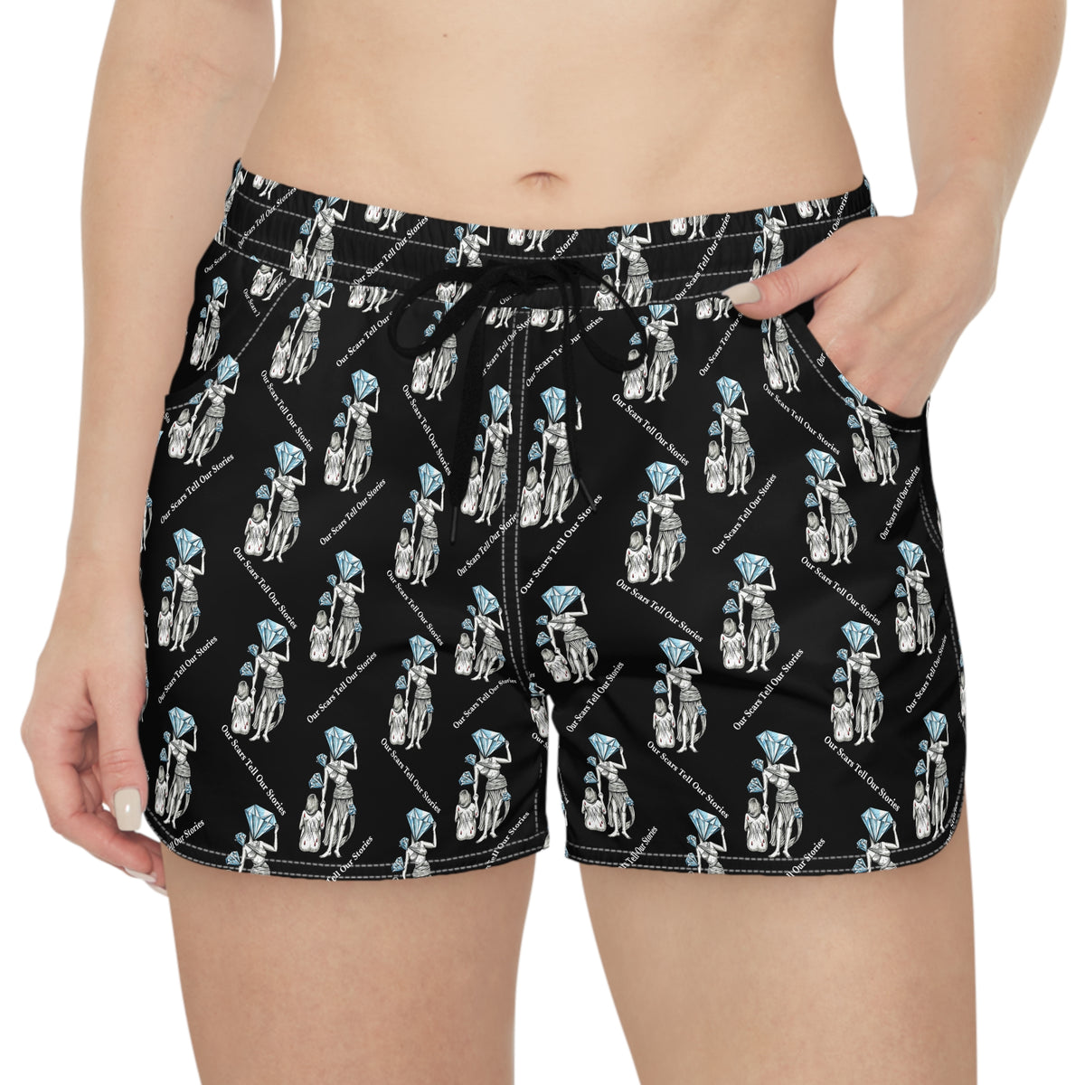 Diamond in the Rough-Black Women's Casual Shorts