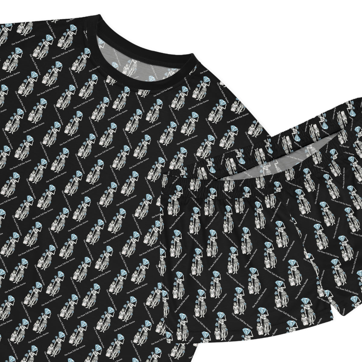 Diamond in the Rough-Black Women's Pajama Short Set